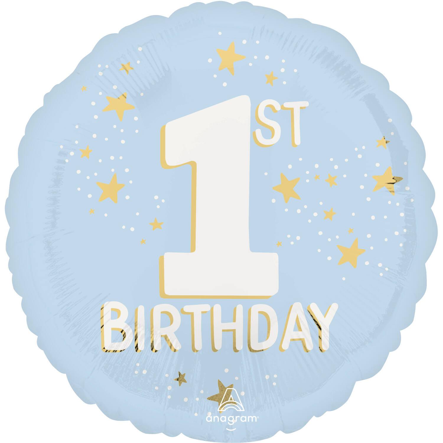 Foil Balloon - "1ST BIRTHDAY" - Little Mister Onederful - Blue - 45 cm